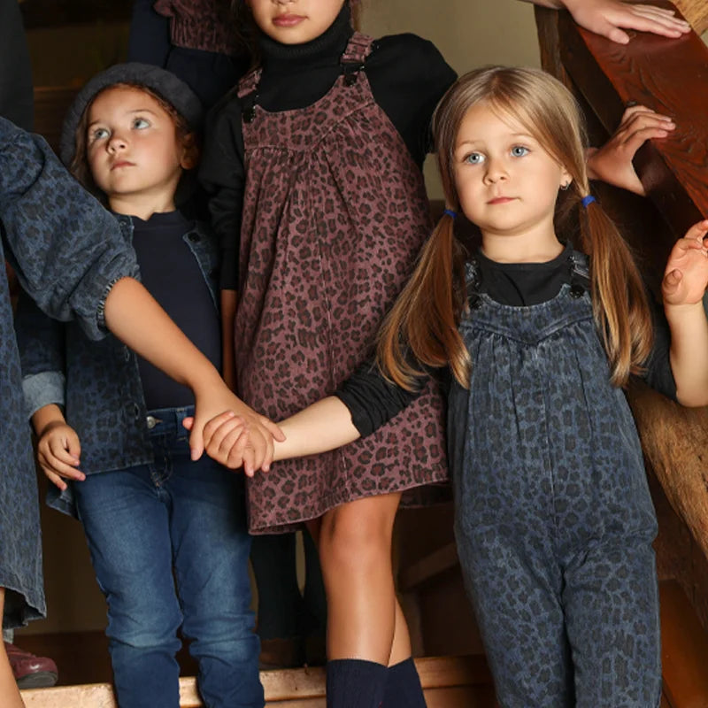 Ali Co AW26 denim leopard collection boys girls clothing dress skirt shirt vest and overalls