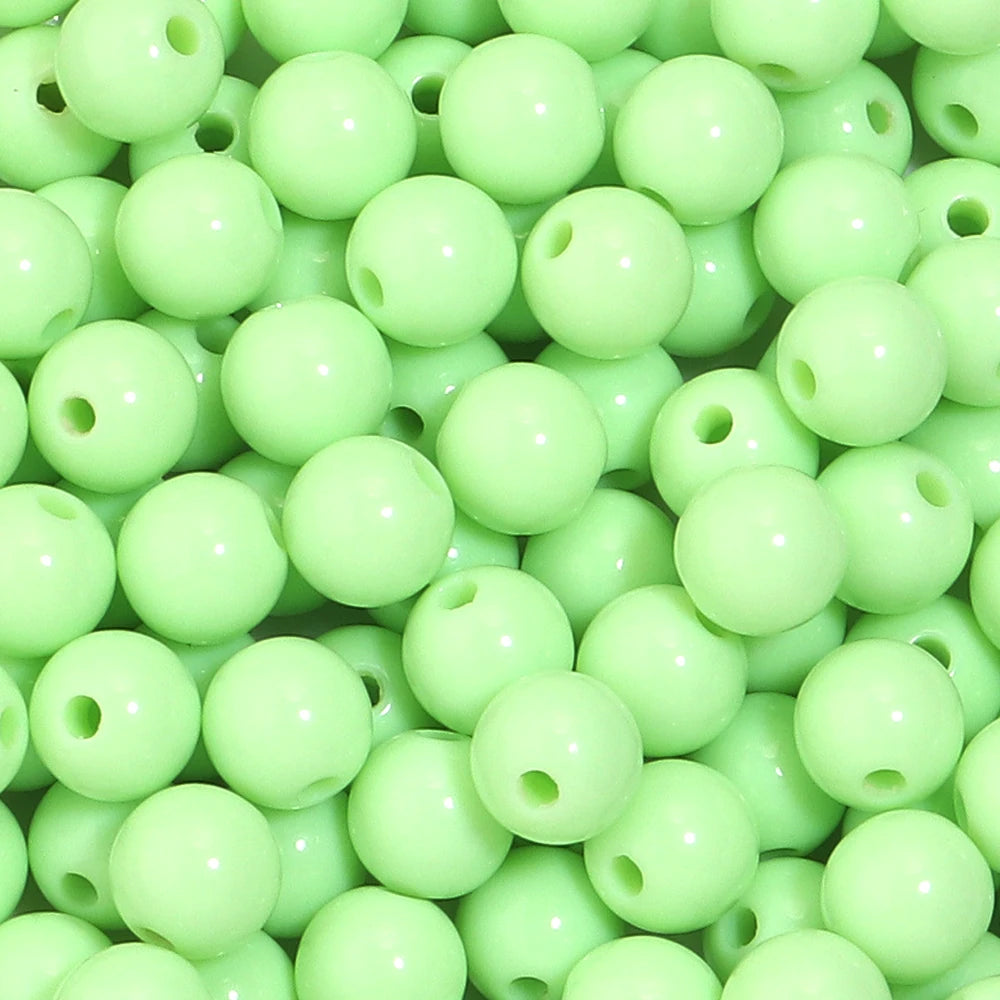 10-100Pcs/Lot 6-20mm Solid Color Round Acrylic Beads Loose Spacer Beads For DIY Keychains Decoration Handmade Crafts Accessor