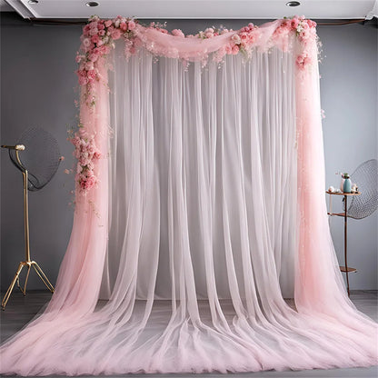 1/2/3/5/10M Wedding Tulle Backdrop Curtains,Sheer Backdrop Curtains for Birthday Party Spring Party,Photography Backdrop Deco