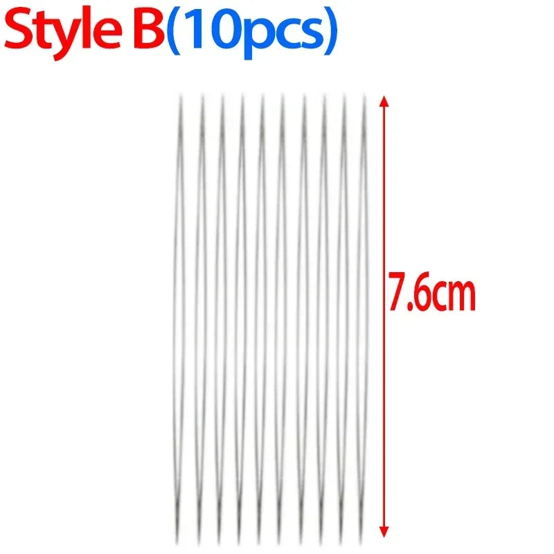 Beading Needles Pins Open Curved Big Eye Needle for Beads Bracelet DIY Jewelry Making Tools Handmade Craft Beaded Threading P