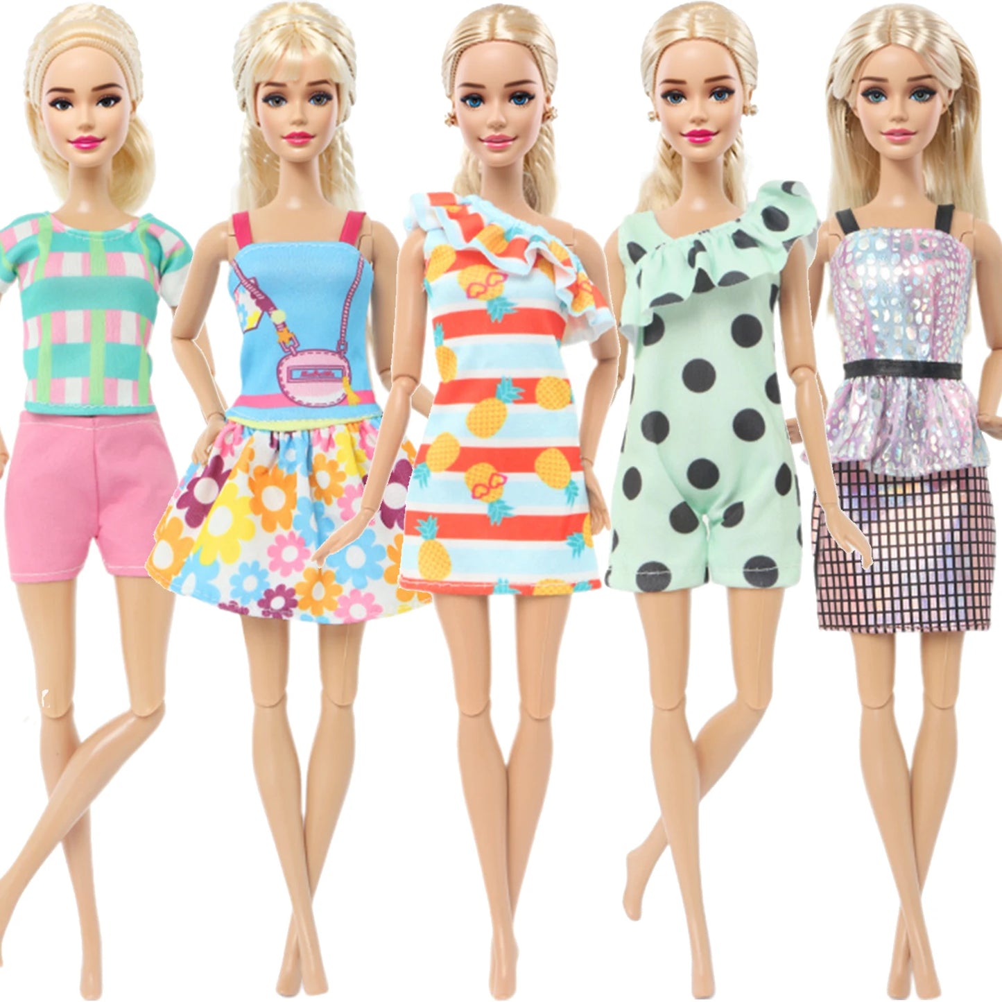 5 Set 3 Set Handmade Fashion Doll Outfit Daily Casual Wear Blouse Shirt Vest Bottom Pants Skirt Clothes for 1/6 Doll Accessor