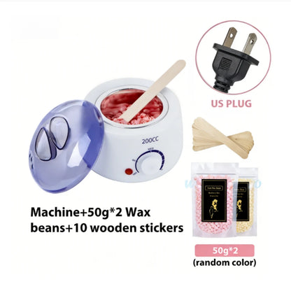 200CC Wax Heater Warmer Hair Removal Machine For Hand Foot Body SPA Epilator Paraffin Wax Pot +Wax Beans + Wood Sticks