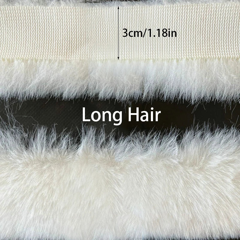 1m Faux Rabbit Fur Ribbon Trimming Fabric Soft Fluffy Plush Hair Tapes Stripe Fabric For DIY Garment Crafts Sewing Accessorie
