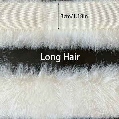 1m Faux Rabbit Fur Ribbon Trimming Fabric Soft Fluffy Plush Hair Tapes Stripe Fabric For DIY Garment Crafts Sewing Accessorie