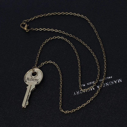 Fashion Vintage Charm Believe Key Necklace Double Letter Believe Design Inspirational Pendants Jewelry For Men And Women Gift
