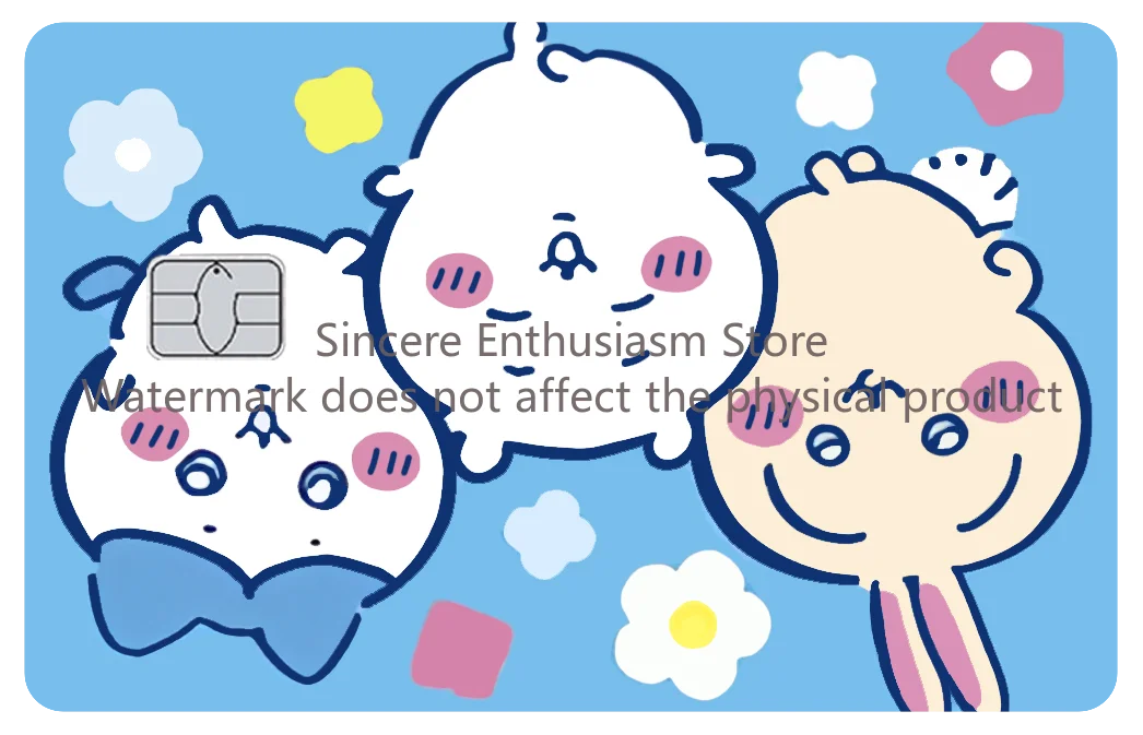 Cartoon Kawaii Chiikawas Credit Card Skin Stickers Cute Matte Sticker for VISA JCB Mastercard and Other IC Card Decorative