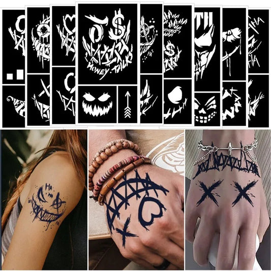 Clown Tattoo Template DIY Body Painting Template, Party, Family Tattoos and Role Playing, Festival Costume and Party Decorati