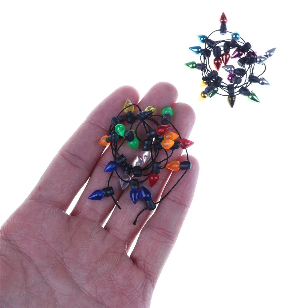 1m/0.5m Multi-coloured Dollhouse Miniature A String plastic Christmas light DIY Dollhouse Miniature Mini Furniture String Lig