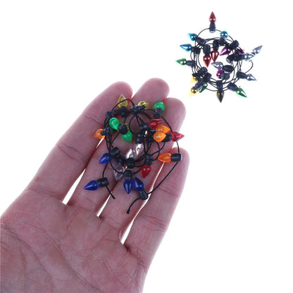1m/0.5m Multi-coloured Dollhouse Miniature A String plastic Christmas light DIY Dollhouse Miniature Mini Furniture String Lig