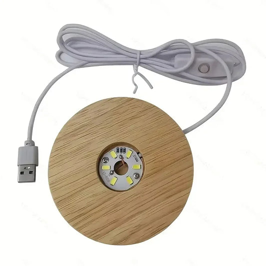 Wood Desktop Decorative Lights Light Base Night Light Wooden Led Usb Display Light Display Stand Lamp Holder Lamp Art Ornamen