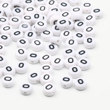 50/100pcs/lot 7x4mm White Round A-Z Alphabet Letter Acrylic Loose Spacer Beads for Jewelry Making Diy Bracelet Accessories