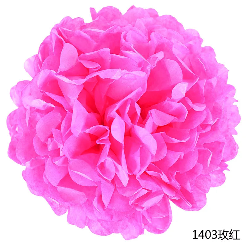 5pcs Wedding Decorative Paper Pompoms Pom Poms Flower Ball Party Home Decor Tissue Baby Shower Birthday Christmas DIY Decorat