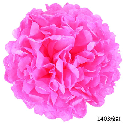5pcs Wedding Decorative Paper Pompoms Pom Poms Flower Ball Party Home Decor Tissue Baby Shower Birthday Christmas DIY Decorat