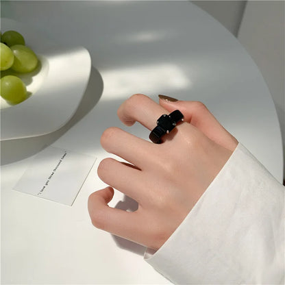 Fashion Luxury Irregular Geometric Transparent Colorful Crystal Rhinestone Zircon Round Ring For Women Shiny Jewelry Accessor