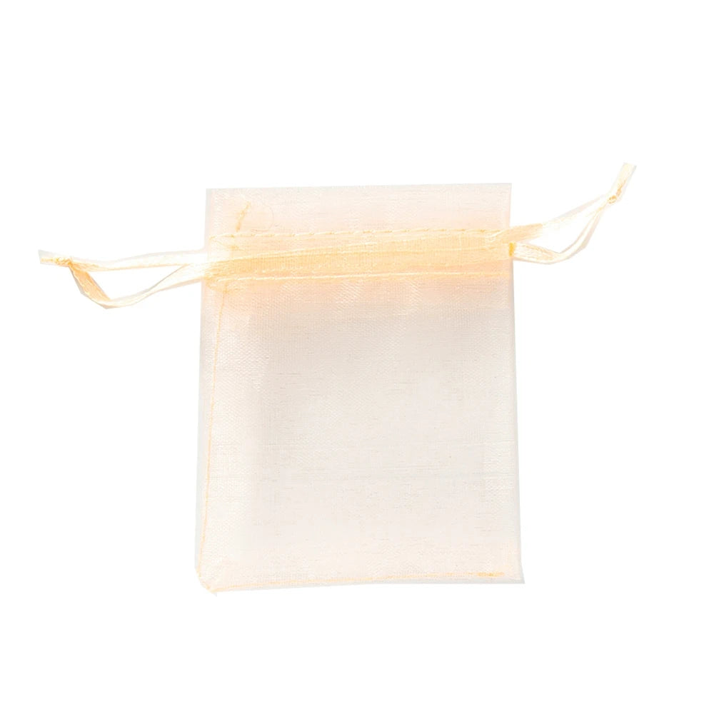50Pcs Sheer Organza Gift Drawstring With Jewelry Pouches Display Packaging Christmas Candy Wedding Party Festival Gauze Bags