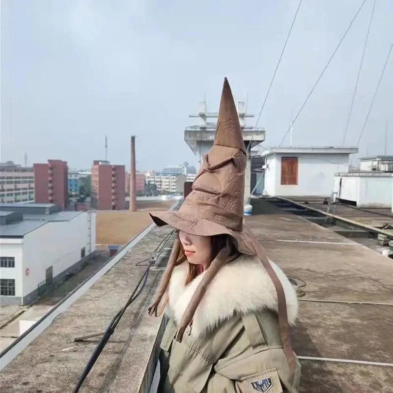 Fashion Movies Witch Wizard Hat Potters Sorting Hat Leather Halloween Party Props Dress Up Hat Men Cosplay Costume Accessorie