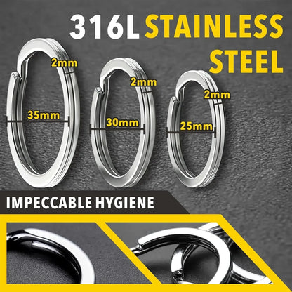 10-30pcs Stainless Steel Key Rings Polished Silver Round Flat Wire Split Key Ring for Jewellery Making Car Keyring DIY 25-35m