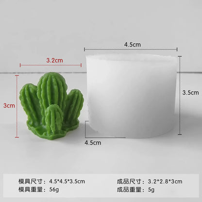 DIY Cactus Aromatherapy Candle Silicone Mold Simulation Cactus Dropper Resin Gypsum Ornament Mold DIY Glue Resin Succulent Mo