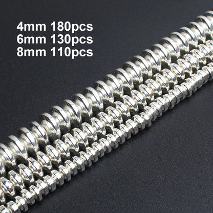 Natural Stones Rhodium Rose Gold Plated Hematite Round Loose Mineral Beads for Bracelet DIY Jewelry Making 15inch 2/3/4/6/8/1