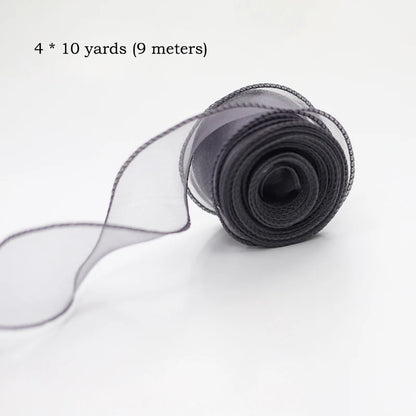 10Yards/Roll Chiffon Silk Ribbon Organza Satin For DIY Craft Gift Wrapping Decoration Wedding Bouquets Wreath Sewing Supplies