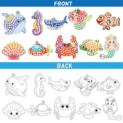 Holographic Mosaic Princess Mermaid Art Set DIY Craft Kit Foil Stickers For Birthday Gift For Travel Gift DIY Decor