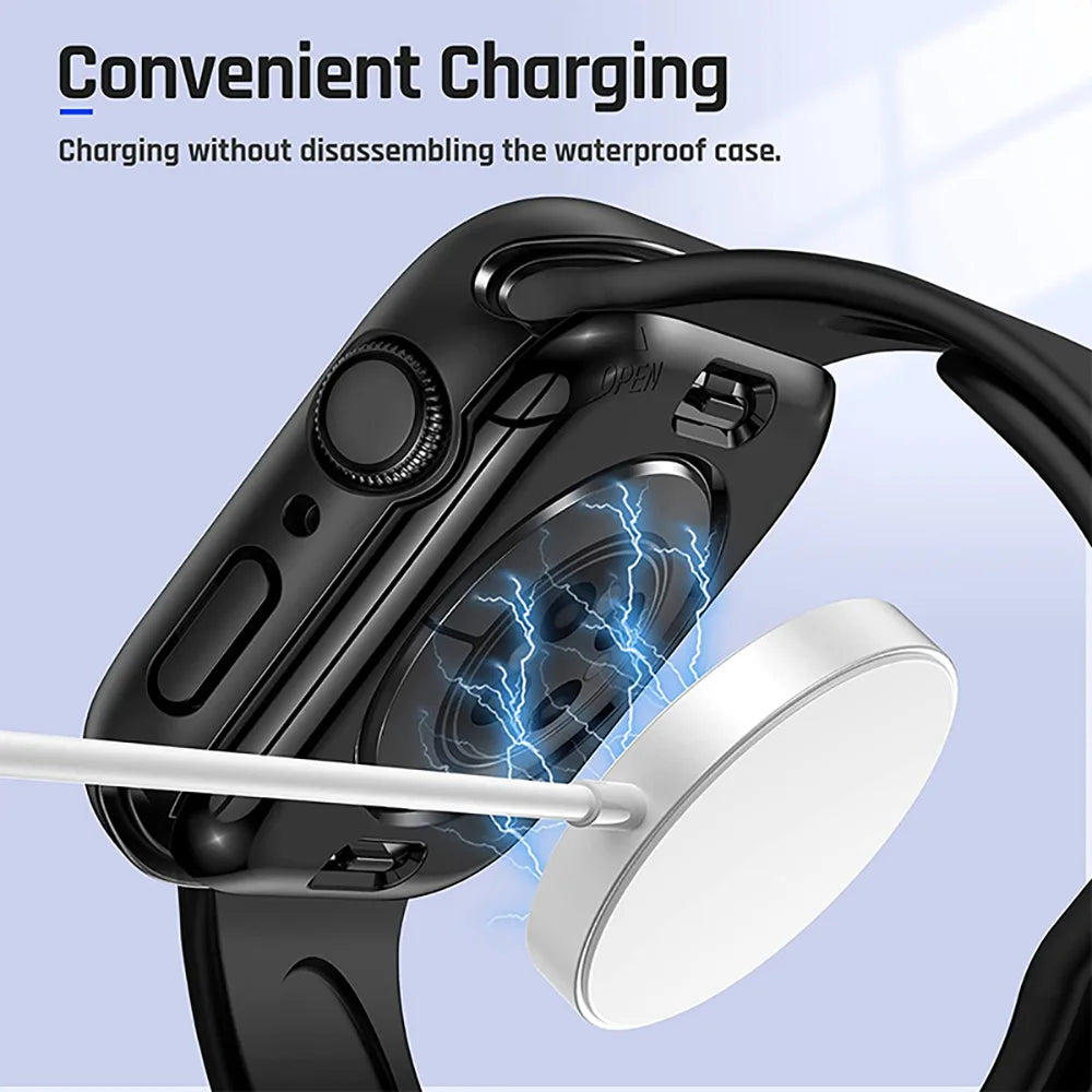 Tempered Glass+Case For Apple Watch 38mm 40mm 41mm 42mm 44mm 45mm 46mm Screen Protector Protective Cover iWatch 10 8 7 9 6 SE