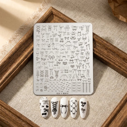 Striped Background Pattern Nail Stamping Plate DIY Template Stencil Manicure Nail Art Tool