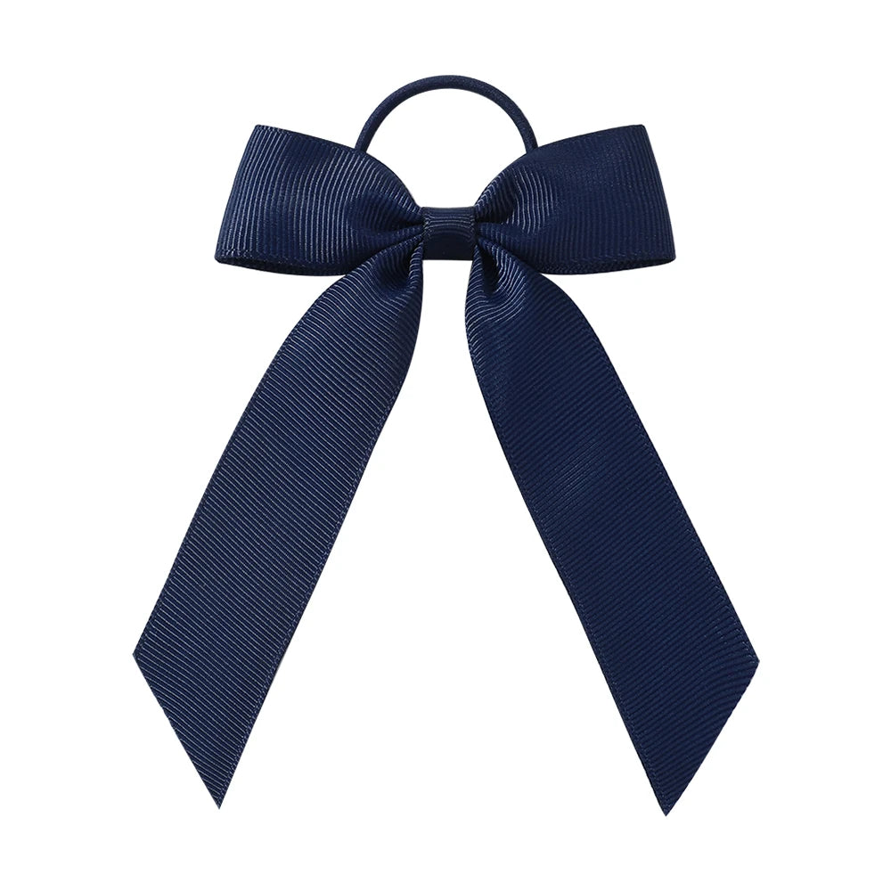 1PC Solid Color Ribbon Pigtail Hair Bows Elastic Hair Bands Holders Ties Hair Accessories for Baby Girls Infants Toddler - 43