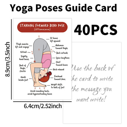 40pcs Yoga Poses Guide Cards,Step-By-Step Detailed Instruction Tool For Yoga,For Yoga Studios,Home Training,Gift Cards For Wo
