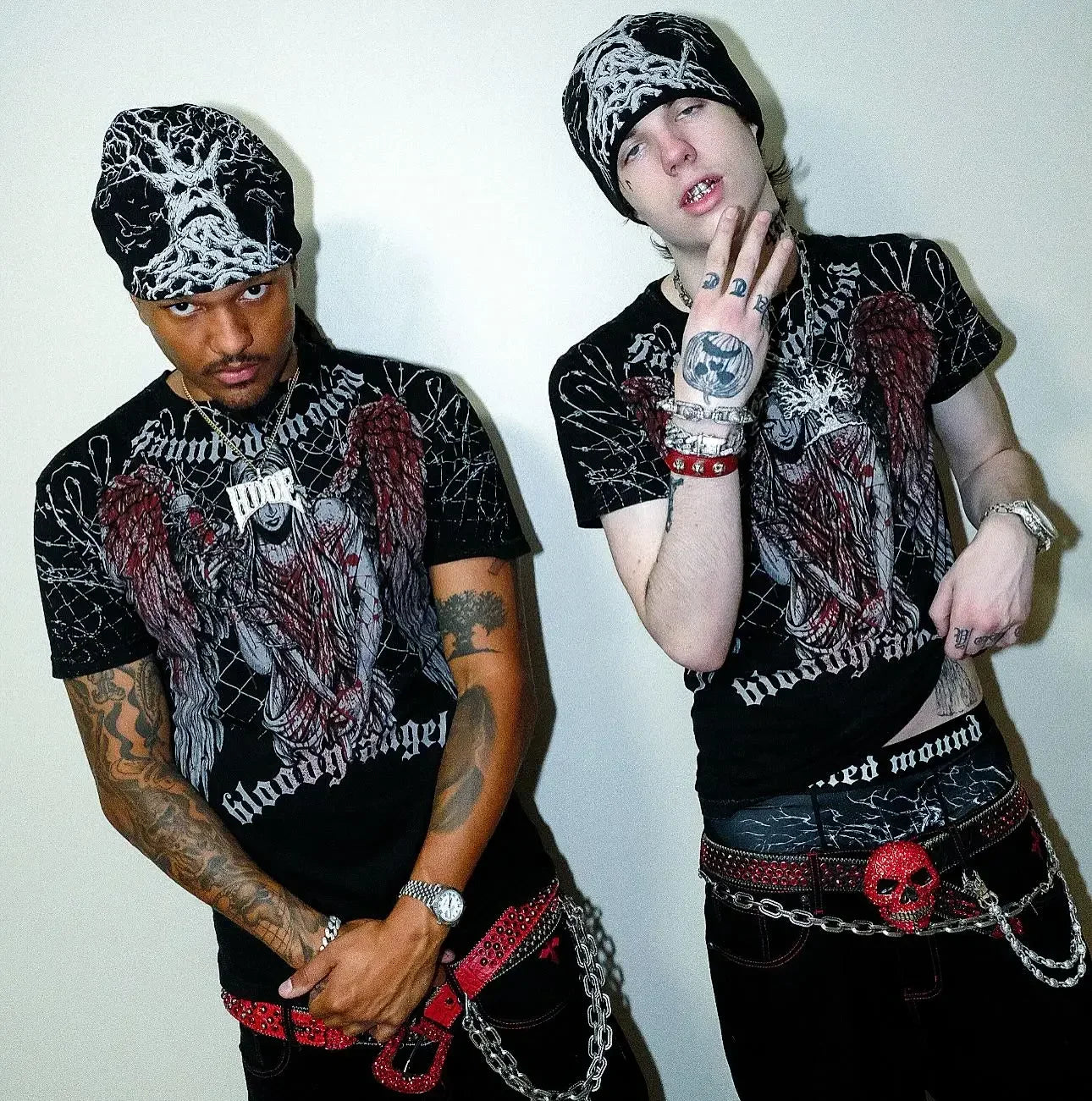 American Goth Haunted Mound Graphic T-shirt Printed Men Women Y2K Grunge Summer Short-sleeved Oversized T-shirt Streetwear To