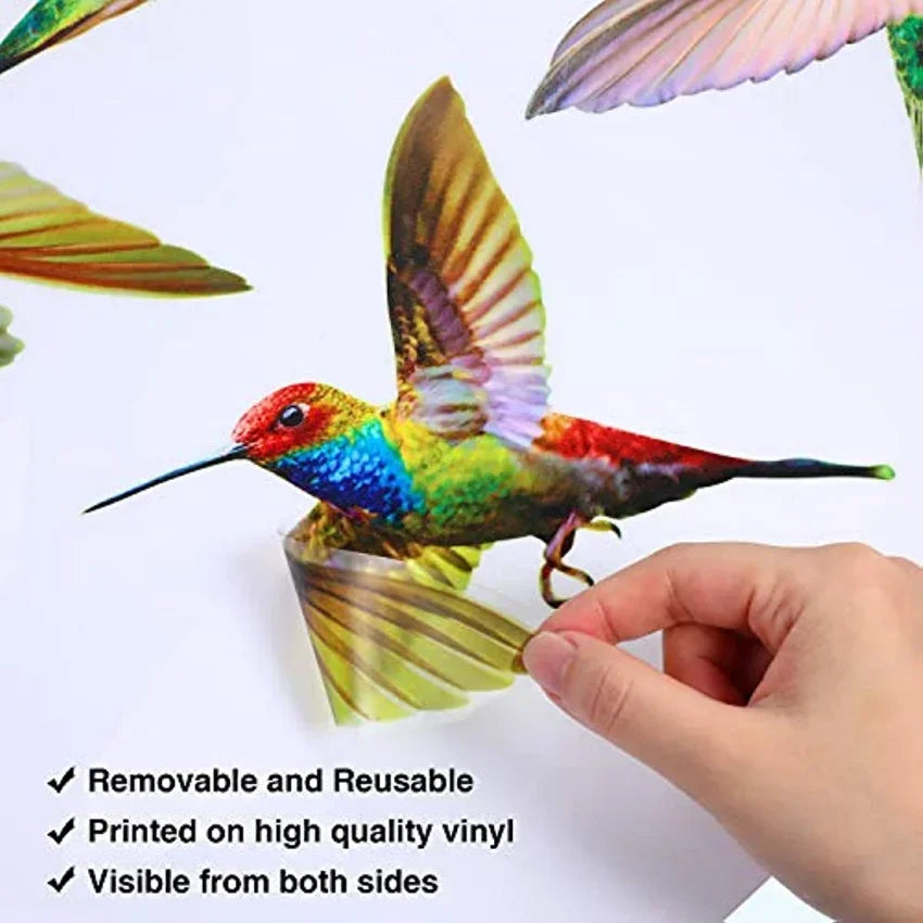6 Pieces Hummingbird Window Clings Anti-Collision Window Clings Decals to Prevent Bird Non Adhesive Vinyl Cling Stickers