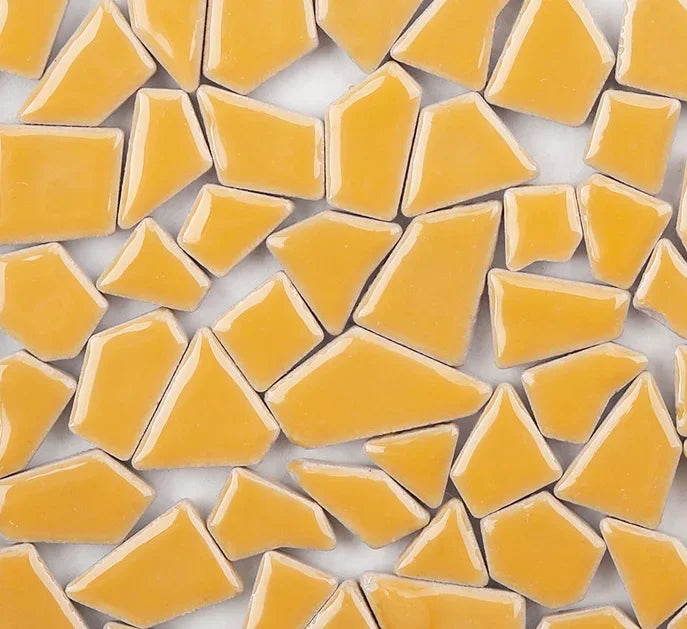 100g Porcelain Mosaic Tiles DIY Craft Ceramic Tile Mosaic Making Materials hobby pieces bulk - Yellow