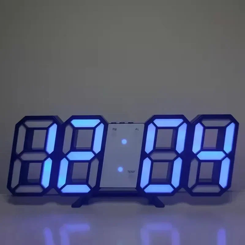 Purchase Products Clock 3D LED Digital Alarm Clock Wall Clock Time/date/temperature For Home/kitchen/office Clocks Decor Gard