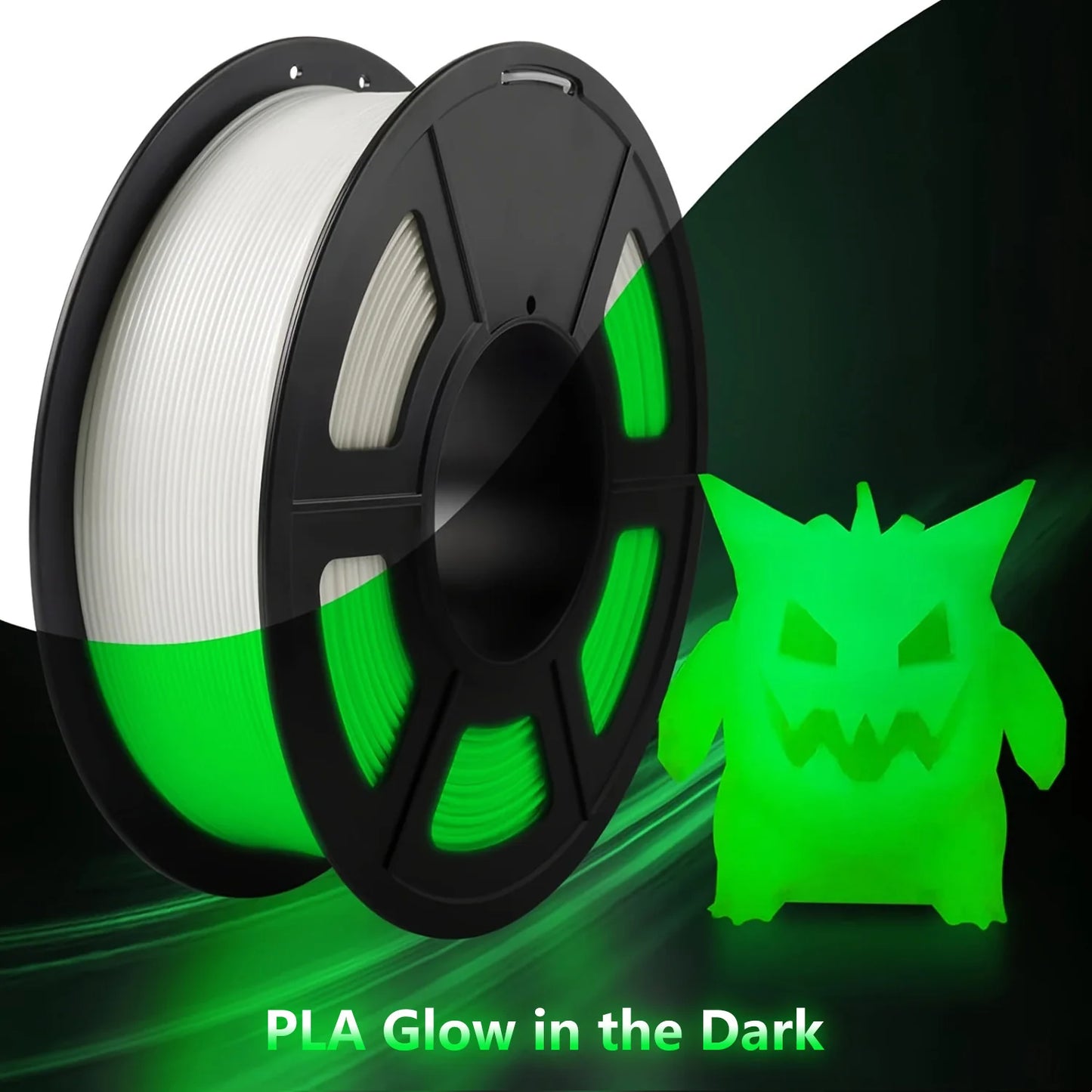 DIY Christmas Gift, 1.75mm PLA Luminous 3D Printer Filament, 200g(0.44L）Spool, Glow in the Dark, for Most FDM Printers - 200g