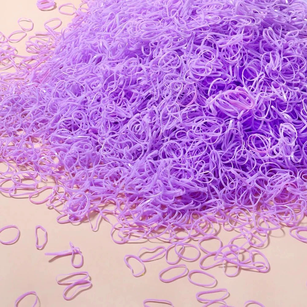 500/1000/2000pcs Girls Colourful Disposable Rubber Band Hair Ties Headband Children Ponytail Holder Bands Kids Hair Accessori
