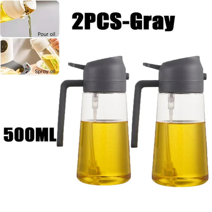 2in1 Kitchen Spray Oil Dispenser Oil Sprayer Polisher Or Only Brush Spray for Air Fryer Salad Grilling Roasting Cooking Kitch