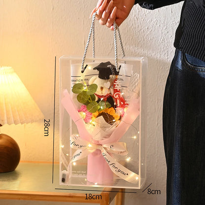 Graduation Bouquet Artificial Crochet Bouquets Hand-woven Flower Bouquet Gifts Teacher's Day Graduation Gift Flowers - S12