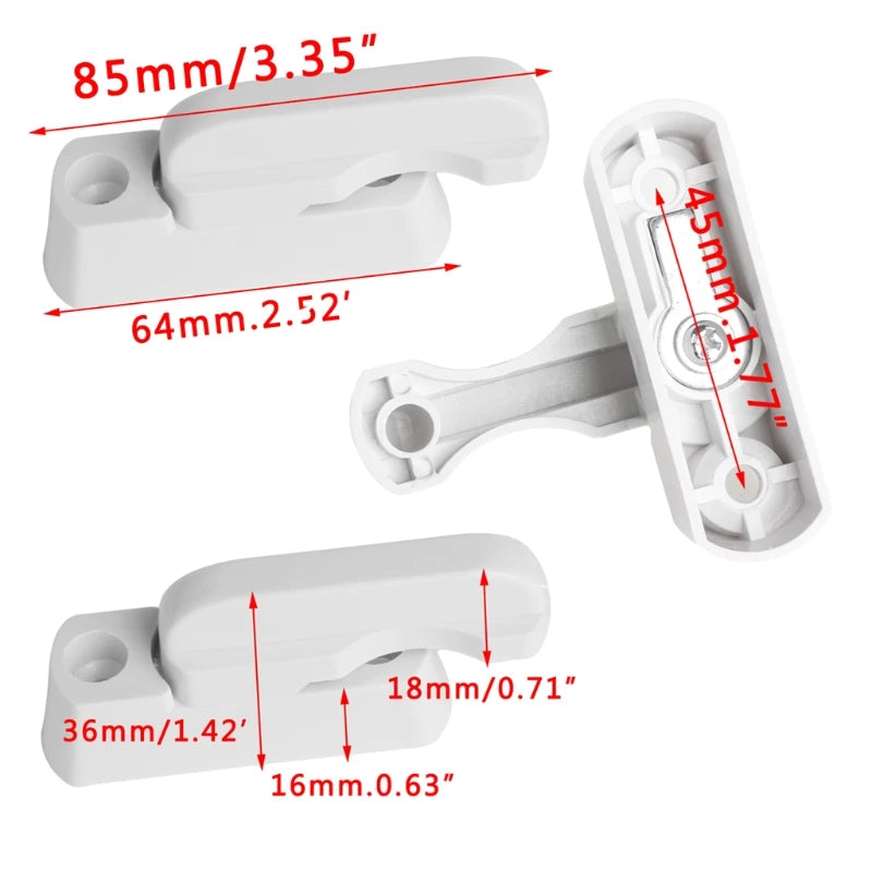 Plastic Upvc Child Safe Security Window Door Sash Lock Handle Safety Type Home Window Lever T Door Balcony Lock