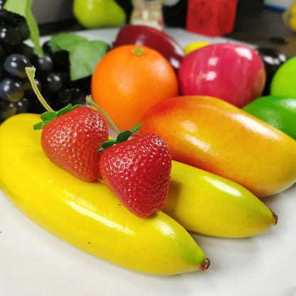 Set of Fake Fruits for Home Decoration, Fruit Model for Party Decoration, Fruit, Strawberry, Mango, Bananas, 20 Pieces/Set