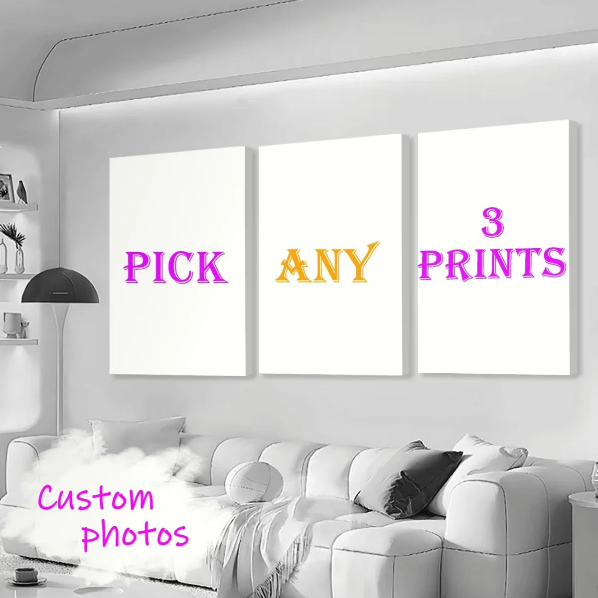 3/4/5pcs Custom Canvas Printing Personalized Photo Suitable for Family Life Pets Scenery Couple Weddings Home Decor Poster Gi