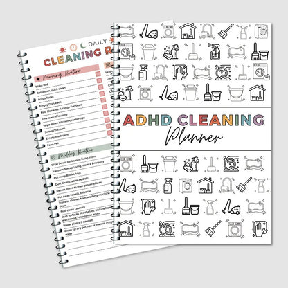 ADHD Cleaning Planner Bundle – Includes Home Cleaning Schedule, Weekly, Monthly, Year-Round Cleanliness Tips, Family Chore Ch