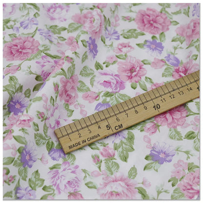 160cm*50cm Pure cotton twill fabric cotton cloth cotton floral 1.6 meters wide pastoral plaid DIY pink fabric - A