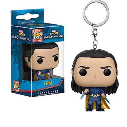 FUNKO Captain America Inro Man Deadpool Spider Man Thanos Thor Keychain Toys Vinyl Doll Collectible Toy Figures Best Kid Gift