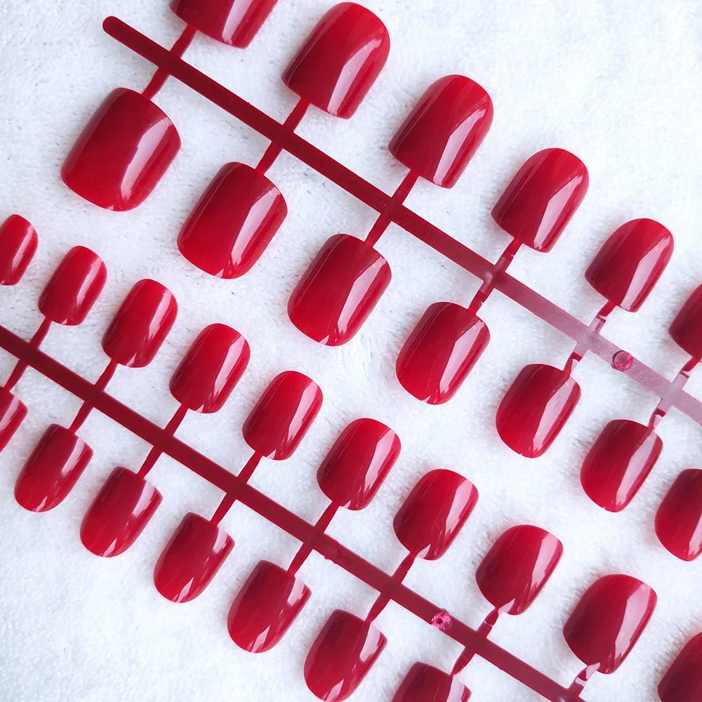 4 Sets/lot Mixed Colors False Nail Tips Short Full Cover Square Fake Nails Comfortable Multicolor Press On Nails Nail DIY