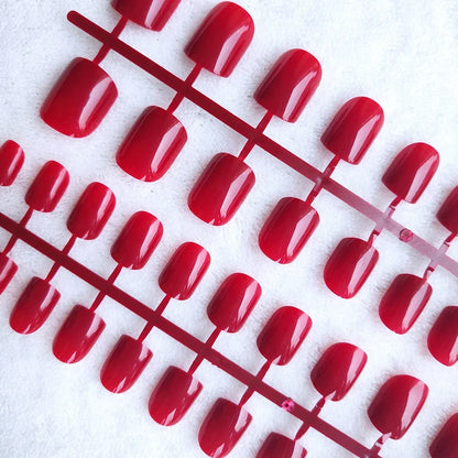 4 Sets/lot Mixed Colors False Nail Tips Short Full Cover Square Fake Nails Comfortable Multicolor Press On Nails Nail DIY