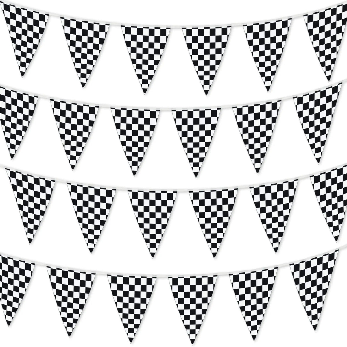 Racing Car Party Triangle Flag Banner Checkered Flag Pennant Banner for Racing Car Birthday Party Decoration Backdrop Decorat