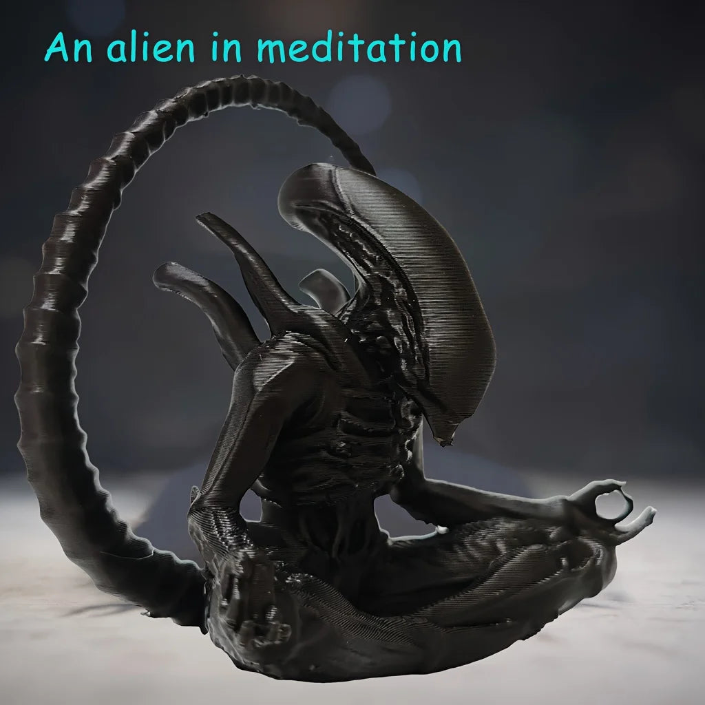 An alien ornament in meditation, creatively designed to create a personalized atmosphere space, suitable for collection.