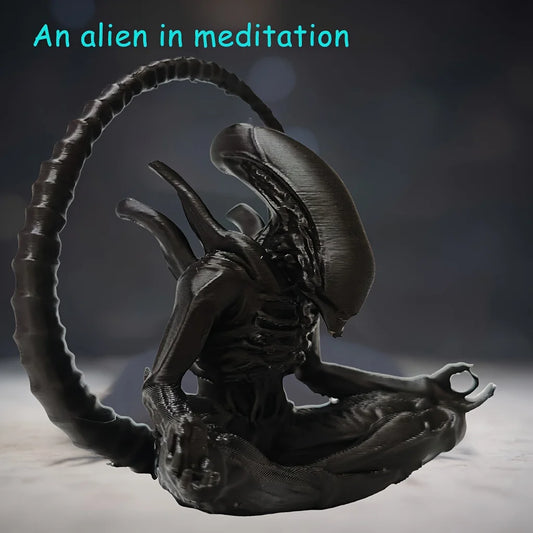 An alien ornament in meditation, creatively designed to create a personalized atmosphere space, suitable for collection.
