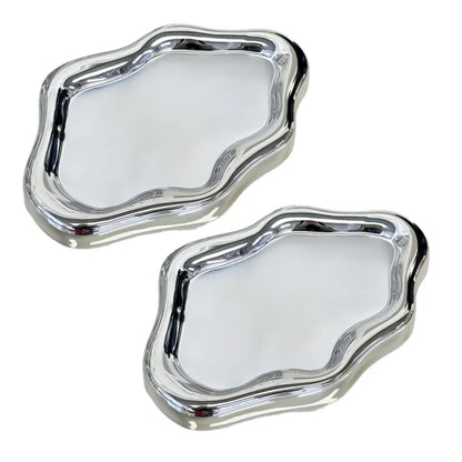 Cloud-Shaped Jewelry Tray Decorative Plate for Rings Earrings Bracelets & Necklaces Plastic Vanity Tray for Women Bedroom Dec