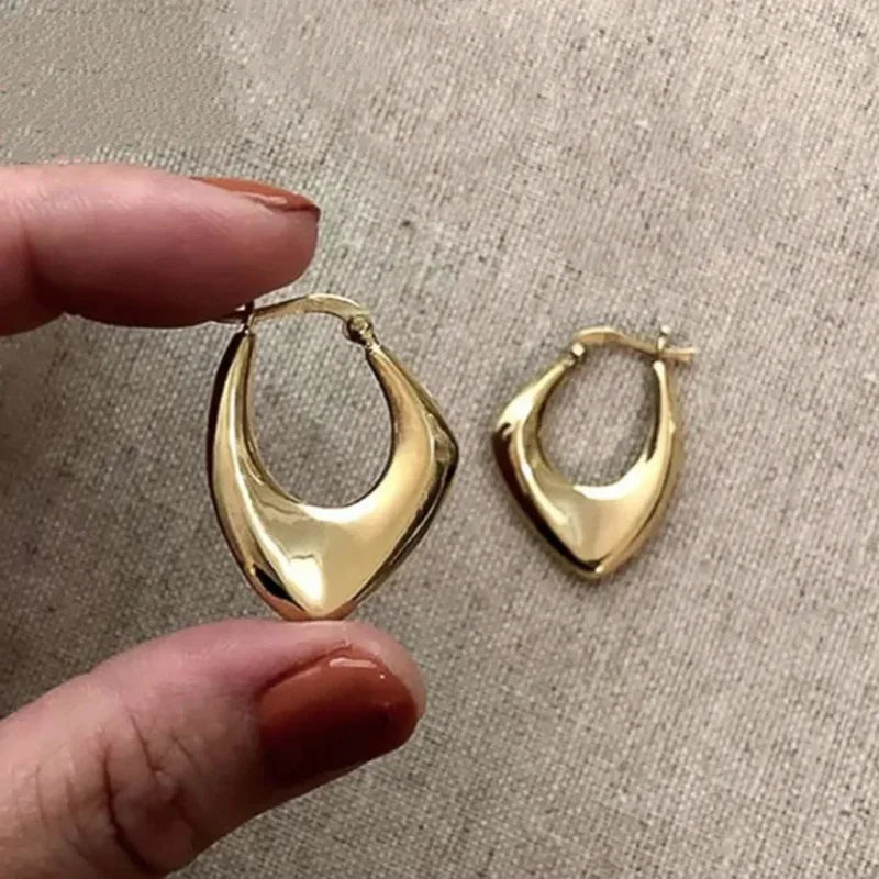 Trending French Punk Fan Hoop Earring For Woman New In 2025 Fashion Party Exaggerate Elegant Korean Earring Jewelry - y186g